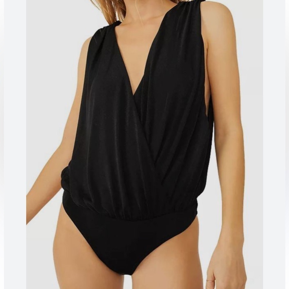 Black Sleeveless Bodysuit Sz 2X New